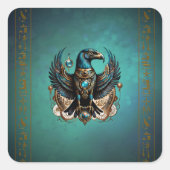 Horus den Falkengott. Quadratischer Aufkleber (Vorderseite)