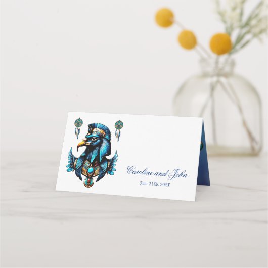 Horus der ägyptische Falkengott Platzkarte (Rückseite)