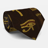 Horus Falke und ägyptisches Hieroglyphenmuster Krawatte (Gerollt)