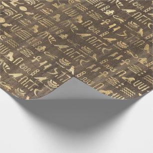 Horus Gold ägyptischer Hieroglyphischer Papyrus 1 Geschenkpapier