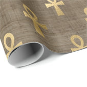 Horus Gold ägyptischer Hieroglyphischer Papyrus Geschenkpapier (Rolleneckpunkt)