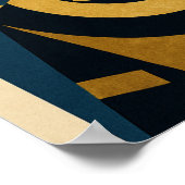 Horus Modern Egyptian Art Poster Gold Blue (Ecke)