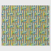 Horusauge auf Gold- und Lapis-Lzuli-Streifen Geschenkpapier (Flach)