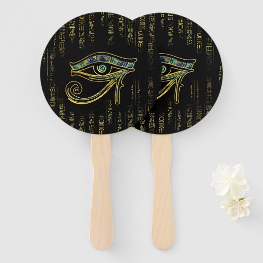 Horusauge auf Hieroglyphen und Marmor Fächer (Vorne und Hinten)