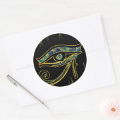 Horusauge auf Hieroglyphen und Marmor Runder Aufkleber (Umschlag)