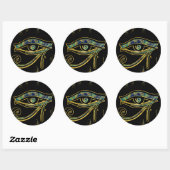 Horusauge auf Hieroglyphen und Marmor Runder Aufkleber (Blatt)