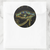 Horusauge auf Hieroglyphen und Marmor Runder Aufkleber (Tasche)
