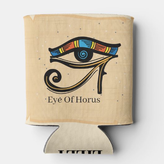 Horusauge auf Papyrus, ägyptische Hieroglyphen Dosenkühler (Rückseite)