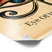 Horusauge auf Papyrus, ägyptische Hieroglyphen Fotodruck (Ecke)