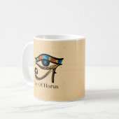 Horusauge auf Papyrus, ägyptische Hieroglyphen Kaffeetasse (Vorderseite Links)
