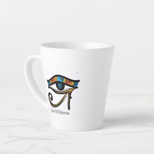 Horusauge auf Papyrus, ägyptische Hieroglyphen Milchtasse (Linke Ecke)