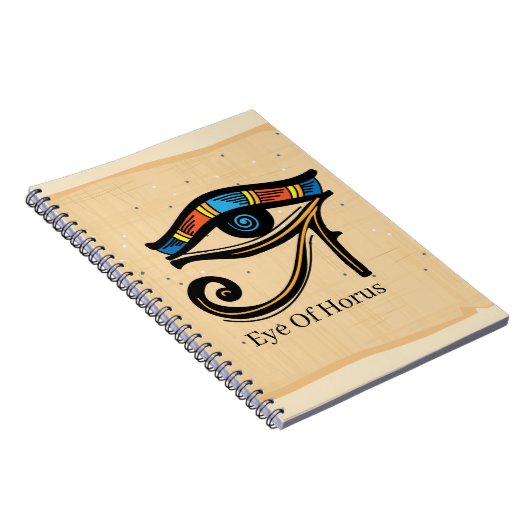 Horusauge auf Papyrus, ägyptische Hieroglyphen Notizblock (Rechte Seite)