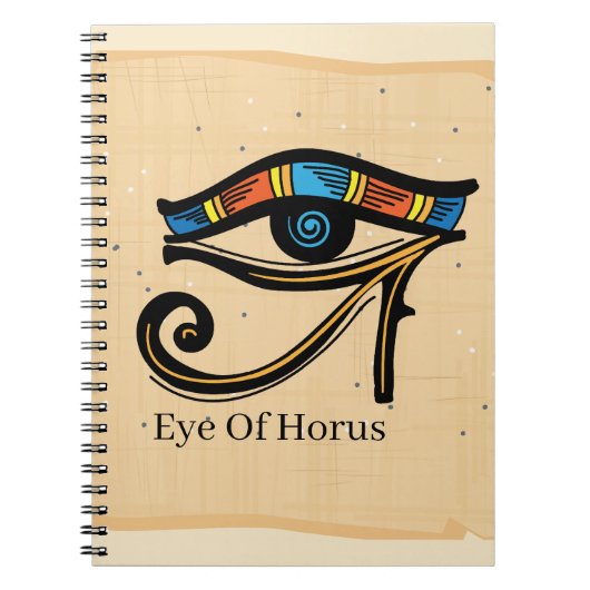 Horusauge auf Papyrus, ägyptische Hieroglyphen Notizblock (Vorderseite)