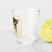 Horusauge auf Papyrus, ägyptische Hieroglyphen Schnapsglas (Rechts)