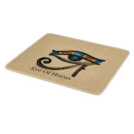 Horusauge auf Papyrus, ägyptische Hieroglyphen Schneidebrett