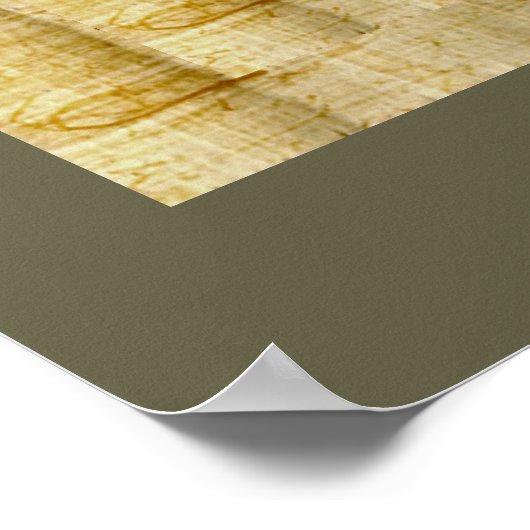 Horusauge auf Papyrus-Effekt Ägyptische Kunst Poster (Ecke)