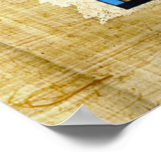 Horusauge auf Papyrus-Effekt Ägyptische Kunst Poster (Ecke)