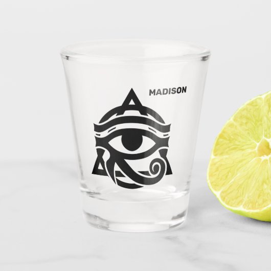 Horusauge individuelle Name Schnapsglas (Vorderseite)