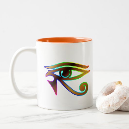 Horusmediationsenthusiast Ägyptischer Zweifarbige Tasse (Mit Donut)