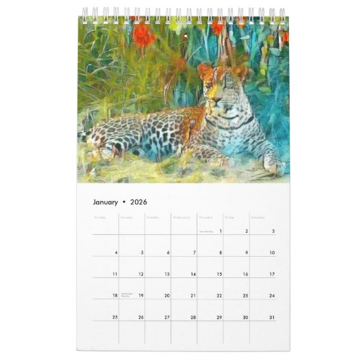 Hosana der Wandkalender des Leopard-2019 (Jan 2026)