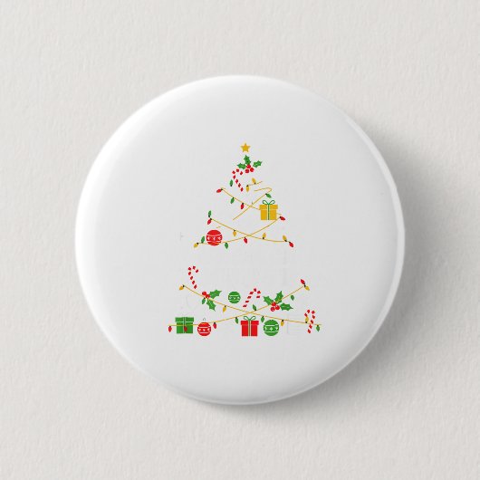 Hosce Nurse Christmas Tree Lights Womens Mens Kids Button (Vorderseite)