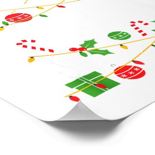 Hosce Nurse Christmas Tree Lights Womens Mens Kids Poster (Ecke)