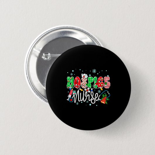 Hosce Nurse Funny Xmas Light Stethoscope Christmas Button (Vorne & Hinten)