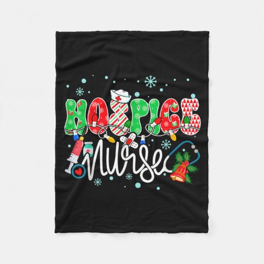 Hosce Nurse Funny Xmas Light Stethoscope Christmas Fleecedecke (Vorderseite)