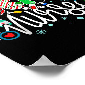 Hosce Nurse Funny Xmas Light Stethoscope Christmas Poster (Ecke)