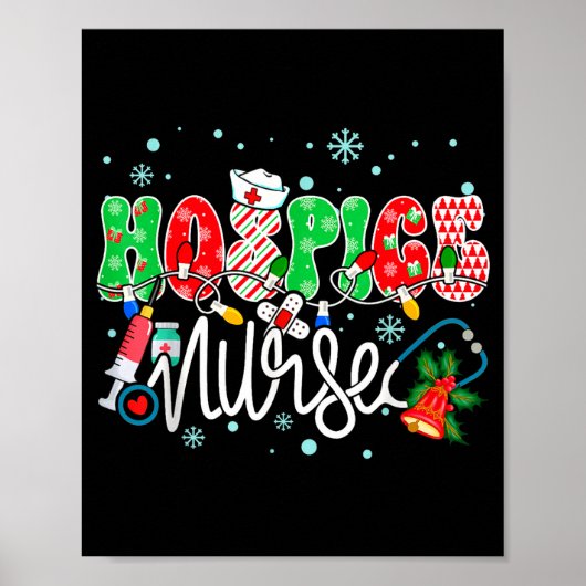 Hosce Nurse Funny Xmas Light Stethoscope Christmas Poster (Vorne)
