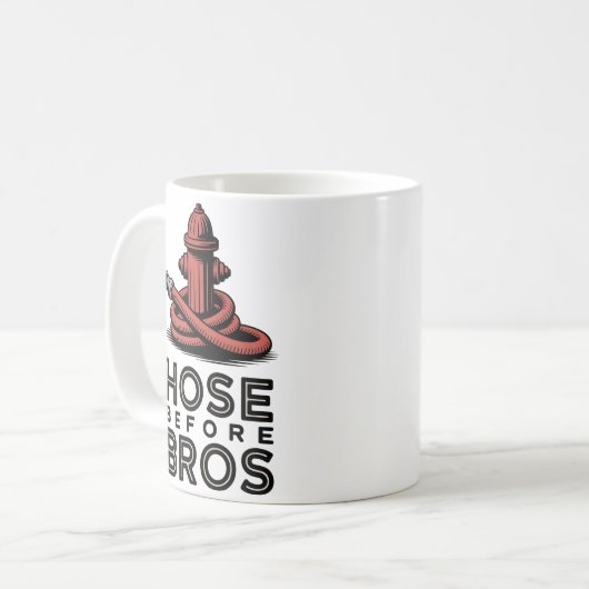 Hose Before Bros | Firehouse Humor Design   Kaffeetasse (Vorderseite Links)