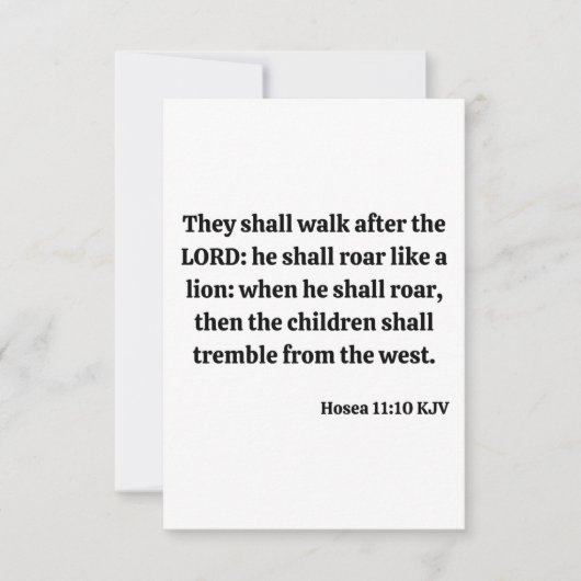 Hosea 11:10 KJV Bible Verse Flat Greeting Card Karte (Vorderseite)