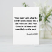 Hosea 11:10 KJV Bible Verse Flat Greeting Card Karte (Stehend Vorderseite)