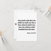 Hosea 11:10 KJV Bible Verse Flat Greeting Card Karte (Vorderseite/Rückseite Beispiel)