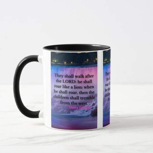 Hosea 11:10 KJV Bible Verse Pic Zwei-Tone-Tasse Tasse (Links)