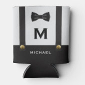Hosenträger & Fliege Name Monogramm Hochzeit Dosenkühler (Vorderseite)