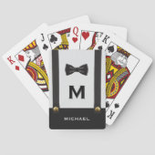 Hosenträger & Fliege Name Monogramm Hochzeit Spielkarten (Rückseite)