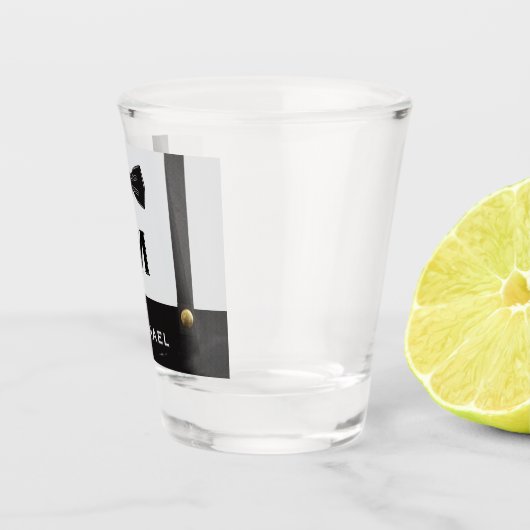 Hosenträger & Fliege Name Monogramm Junge  Schnapsglas (Rechts)