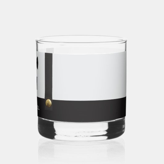 Hosenträger & Fliege Name Monogramm Junge  Whiskyglas (Rückseite)