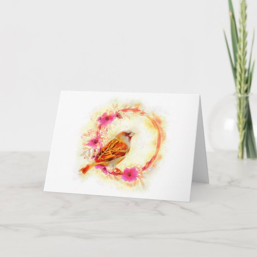 Hospatzen und Blume mit Aquarellmalerei Feiertagskarte (Vorderseite)