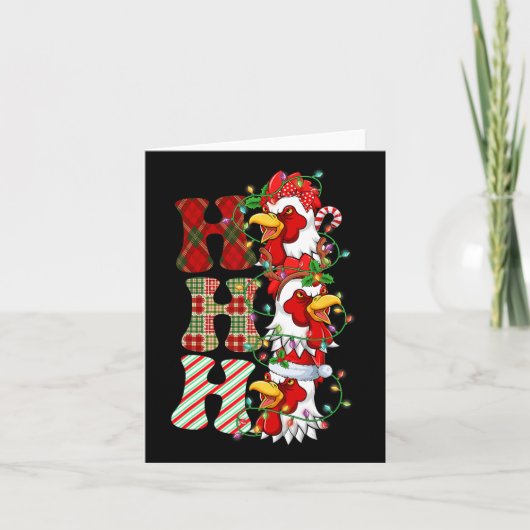 Hospho Chickens Weihnachtsmannmütze Rentier Frohe  Karte (Vorderseite)