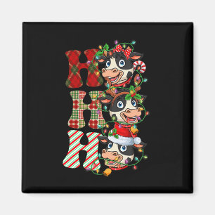 Hospho Cows Santa Claus Hat Reindeer Merry Christm Magnet