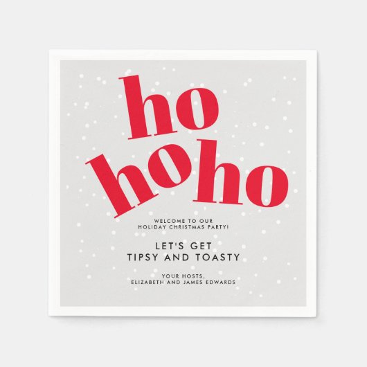 Hospho Let's Get Tipsy and Toasty Christmas Party Serviette (Vorderseite)