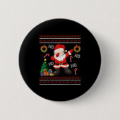 Hospho Santa Claus Dabbing Ugly Christmas Sweater Button (Vorderseite)