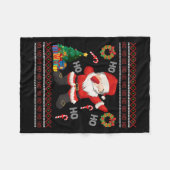 Hospho Santa Claus Dabbing Ugly Christmas Sweater Fleecedecke (Vorderseite (Horizontal))