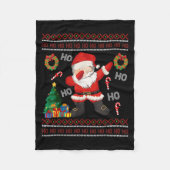 Hospho Santa Claus Dabbing Ugly Christmas Sweater Fleecedecke (Vorderseite)
