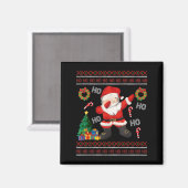 Hospho Santa Claus Dabbing Ugly Christmas Sweater Magnet (Vorderseite/Rückseite)