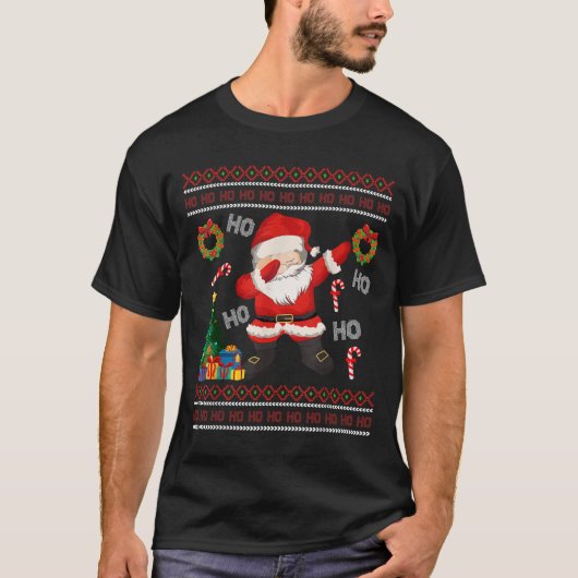Hospho Santa Claus Dabbing Ugly Christmas Sweater T-Shirt (Vorderseite)