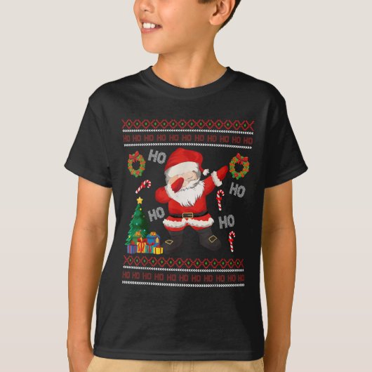 Hospho Santa Claus Dabbing Ugly Christmas Sweater T-Shirt (Vorderseite)