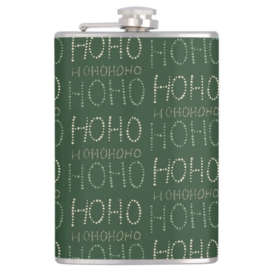 Hospho Weihnachtsgrün Wrapping Paper Flachmann (Vorderseite)
